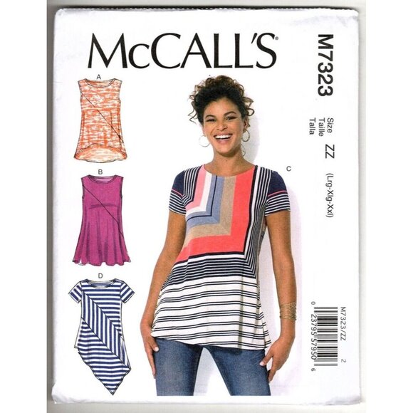 McCall's M7323 Misses Large to  XXL Tops and Tunics  Uncut Sewing Pattern New - Picture 1 of 8